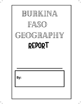 Preview of Burkina Faso | West Africa| Geography | Research|Country Profile | Activity pack