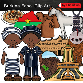 Burkina Faso clip art - Africa countries by Clipartino | TpT