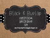 Burlap & Black Classroom Decorative Set