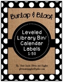 Burlap & Black Number Labels: Leveled Library or Calendar