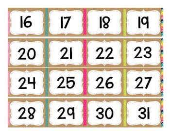 Burlap & Brights Number Cards by Stroud Crowd Creations | TPT