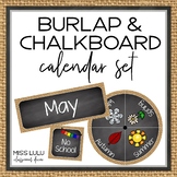 Burlap & Chalkboard Classroom Calendar Set