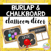 Burlap & Chalkboard Classroom Decor Set