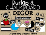 Burlap & Chalkboard Decor