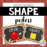 Burlap & Chalkboard Shape Posters- Classroom Decor