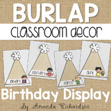 Burlap Classroom Birthday Display