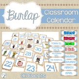Burlap Classroom Decor Farmhouse Classroom Decor Calendar Set