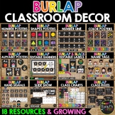 Burlap Classroom Decor GROWING BUNDLE Farmhouse Theme Rust