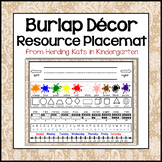 Burlap Classroom Decor Resource Mats