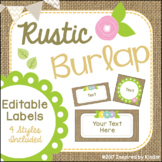 Burlap Labels {Editable}