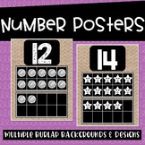 Burlap Number Posters with Ten Frames