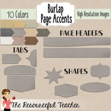 Burlap Page Accents Frames, Headers, Tabs, and Shapes Clipart