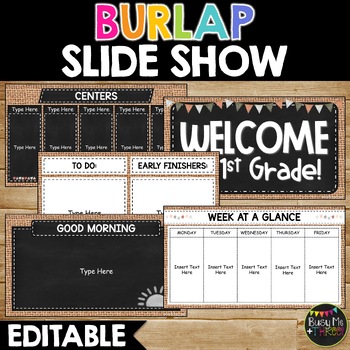 Preview of Burlap Themed Presentation | Editable | Google Slides | Slide Show