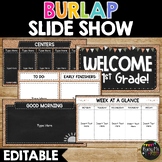 Burlap Themed Presentation | Editable | Google Slides | Sl