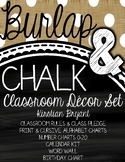 Burlap and Chalk Classroom Decor Set
