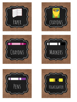 Burlap and Chalk Labels by Courtney Wolfe