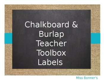 Burlap Chalkboard Pencils for Teacher Toolbox (Editable)