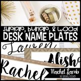 Burlap and Shiplap Desk Name Plates, Labels {Farmhouse Chic}