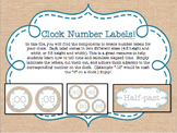 Burlap and Teal Clock Labels - {Two Sizes}