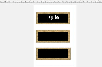 Preview of Burlap and black editable locker labels