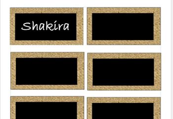 Preview of Burlap and chalkboard labels