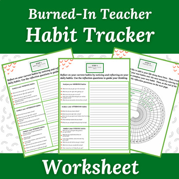 Preview of Burned-In Teacher Habit Tracker Worksheet