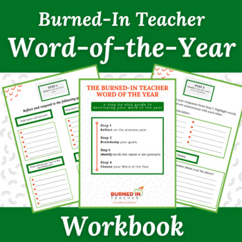 Preview of Burned-In Teacher Word of the Year Workbook