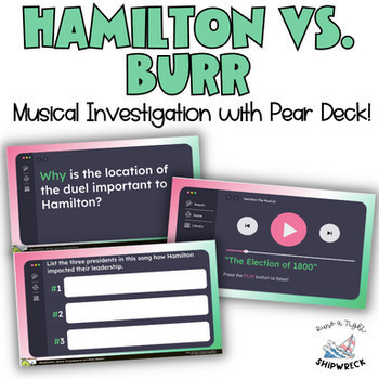 Preview of Burr vs. Hamilton Musical Analysis Investigation Pear Deck Google Slides
