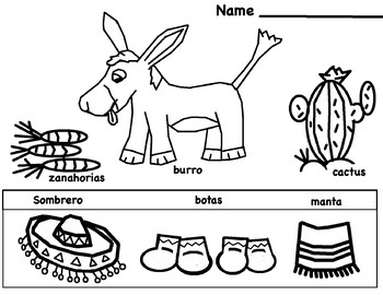 Sombrero Coloring Page Worksheets Teaching Resources Tpt
