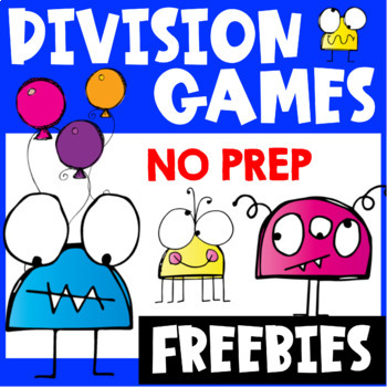 Preview of Monsters Division Games Freebie for Fact Fluency: Division Math Board Games