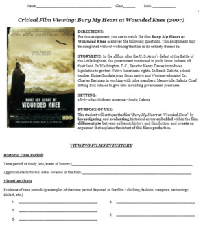 Preview of Bury My Heart at Wounded Knee - Movie Guide (Film assignment & review)