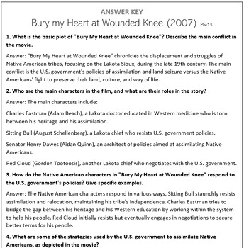 Preview of Bury my Heart at Wounded Knee (2007) - Movie Questions
