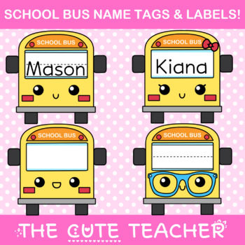 Name Tags School Bus 36/Pk