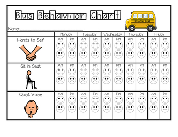 stay in your seat behavior chart