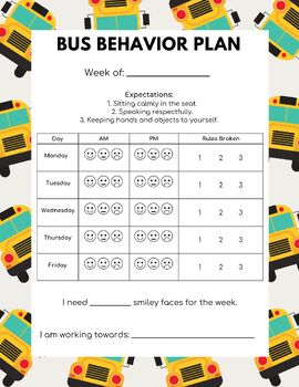 Preview of Bus Behavior Plan- Editable!