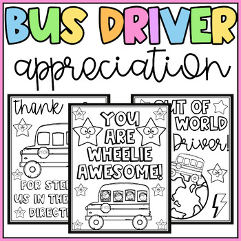 Preview of Bus Driver Appreciation Day Thank You Coloring Pages & Writing Cards- School Bus