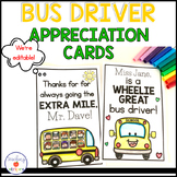 Bus Driver Appreciation Greeting Cards- Editable!
