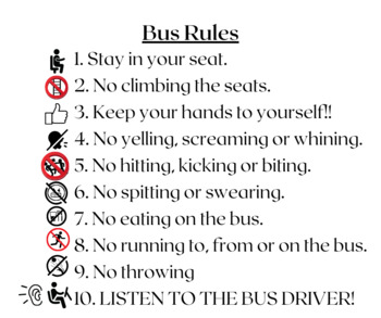 Preview of Bus Rules - Social Script