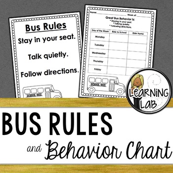 Preview of Bus Rules and Behavior Chart