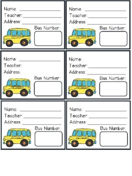 Preview of Bus Tags - Bus Design (Regular & Editable Version)