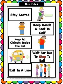 Bus Visual Rules by Behavioral Momentum | Teachers Pay Teachers