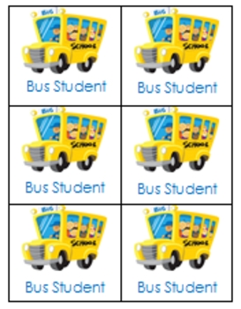 Preview of Bus, Walker & After School Backpack Tags