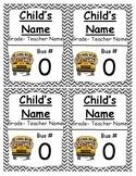 Bus and Car Tags for Bookbags