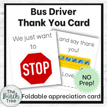 Preview of Bus Driver Appreciation Thank You Card