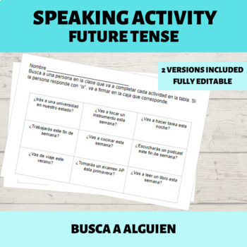 Busca a alguien - Spanish FUTURE TENSE Interpersonal Speaking Activity