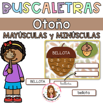 Preview of Identificar letras otoño /Autumn Letter Recognition Spanish. Literacy. September