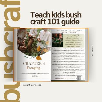 Preview of Bushcraft for kids 101 lesson guide -40 pages - forest school - natureEd
