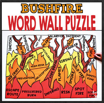 Preview of Earth Science - Bushfire / Wildfire Word Wall Puzzle