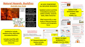 Preview of Bushfires Australia - Natural Hazards (wildfires) (distance learning approved)
