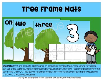 Preview of Bushy Tree Ten Frame Mats, 1-10